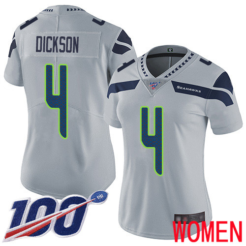 Seattle Seahawks Limited Grey Women Michael Dickson Alternate Jersey NFL Football #4 100th Season Vapor Untouchable->women nfl jersey->Women Jersey